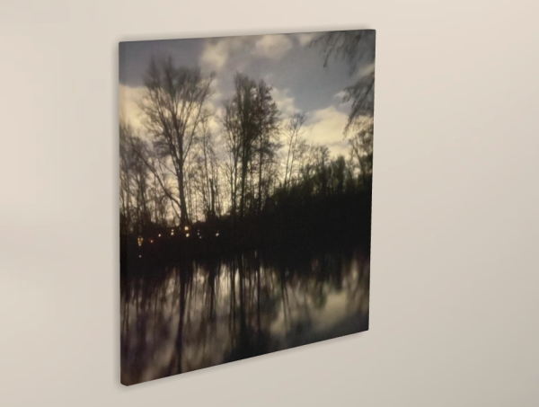 Siluetten spiegelung im See